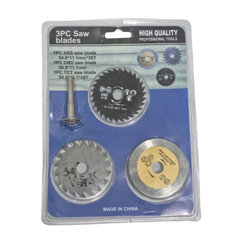 HSS CUTTING SAW BLADE SET FOR ROTARY TOOL – 3 PCS