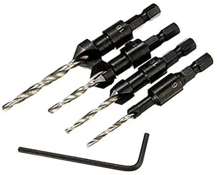 DB-C2 4pcs Carpentry Countersink Drill Bit Set