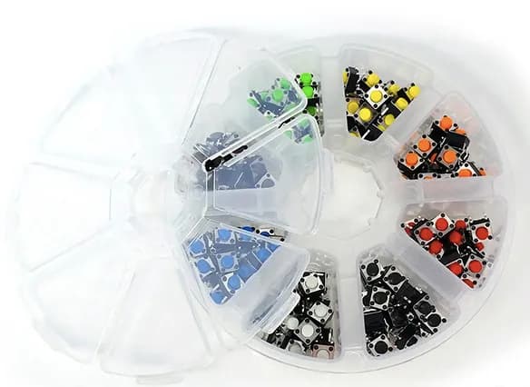 160 pcs/set 6*6*5mm 8 Colours 4PIN SMT Tactile Tact Push Button