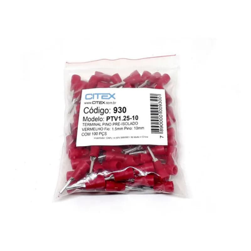 PTV5.5-13 PIN TERMINAL 13MM AM. WIRE 4~6mm² 100 PCS