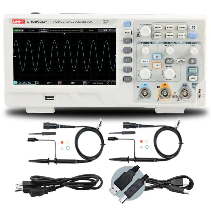 2-channel oscilloscope 200 MHz 1Gs / s, UNI-T UTD2202CEX+