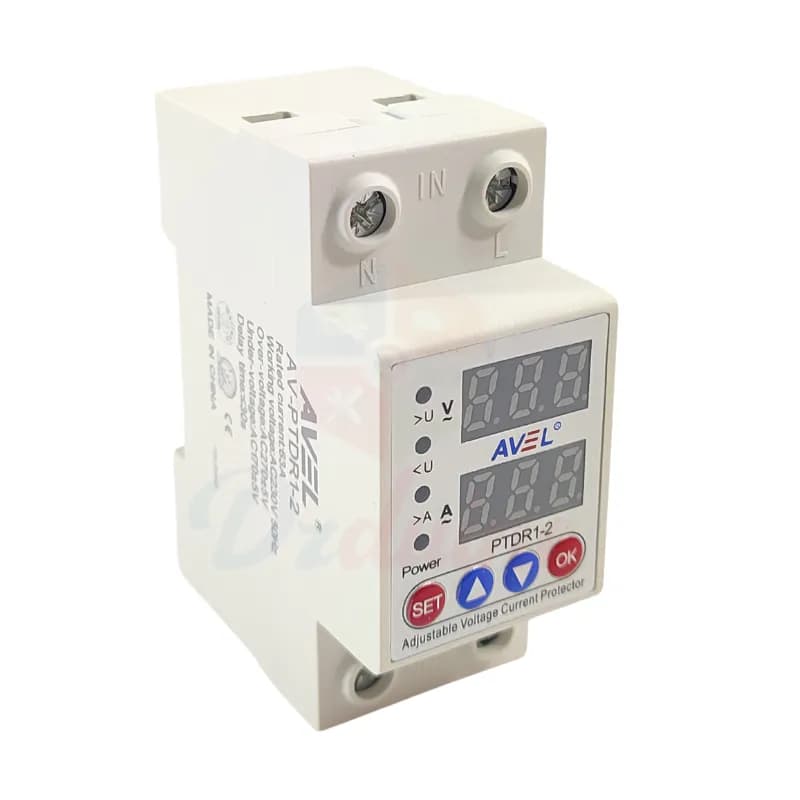 63A Adjustable Current and Voltage Protection Device AVELE AV-PTDR-1-2