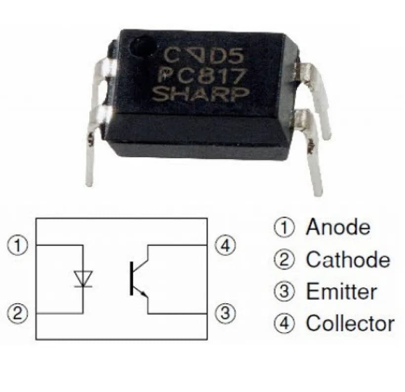 PC817C DIP-4 transistor output optocoupler 