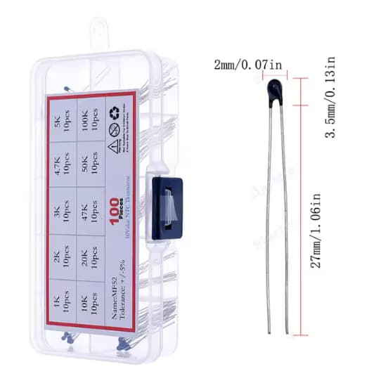 100PCS MF52 1K-10K NTC thermistor kit 