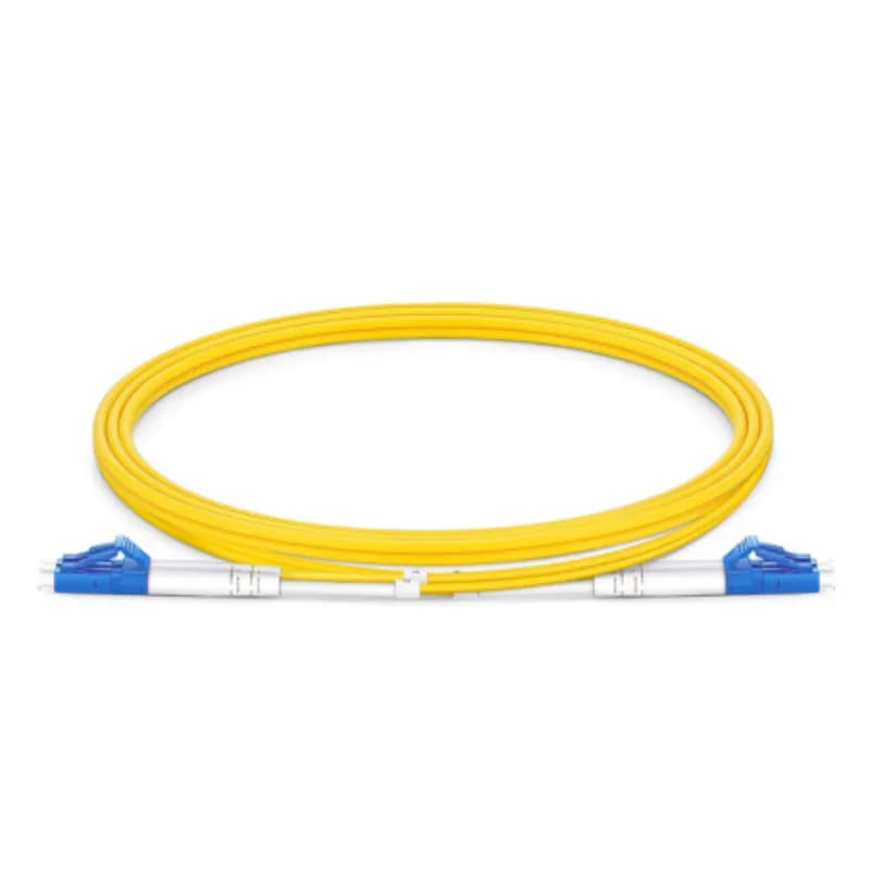 FIBER OPTIC PATCH CABLE, DUPLEX, SINGLE-MODE LC/LC, OS2 9/125 µm – 5 m (16.4 ft.) – YELLOW