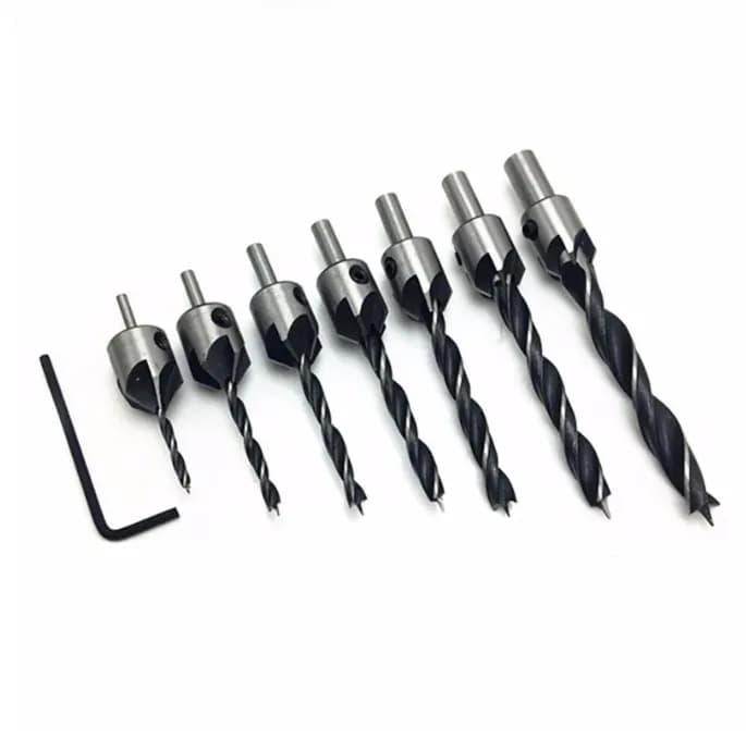 7pcs 3-10mm Countersink Drill Bit Set Woodworking