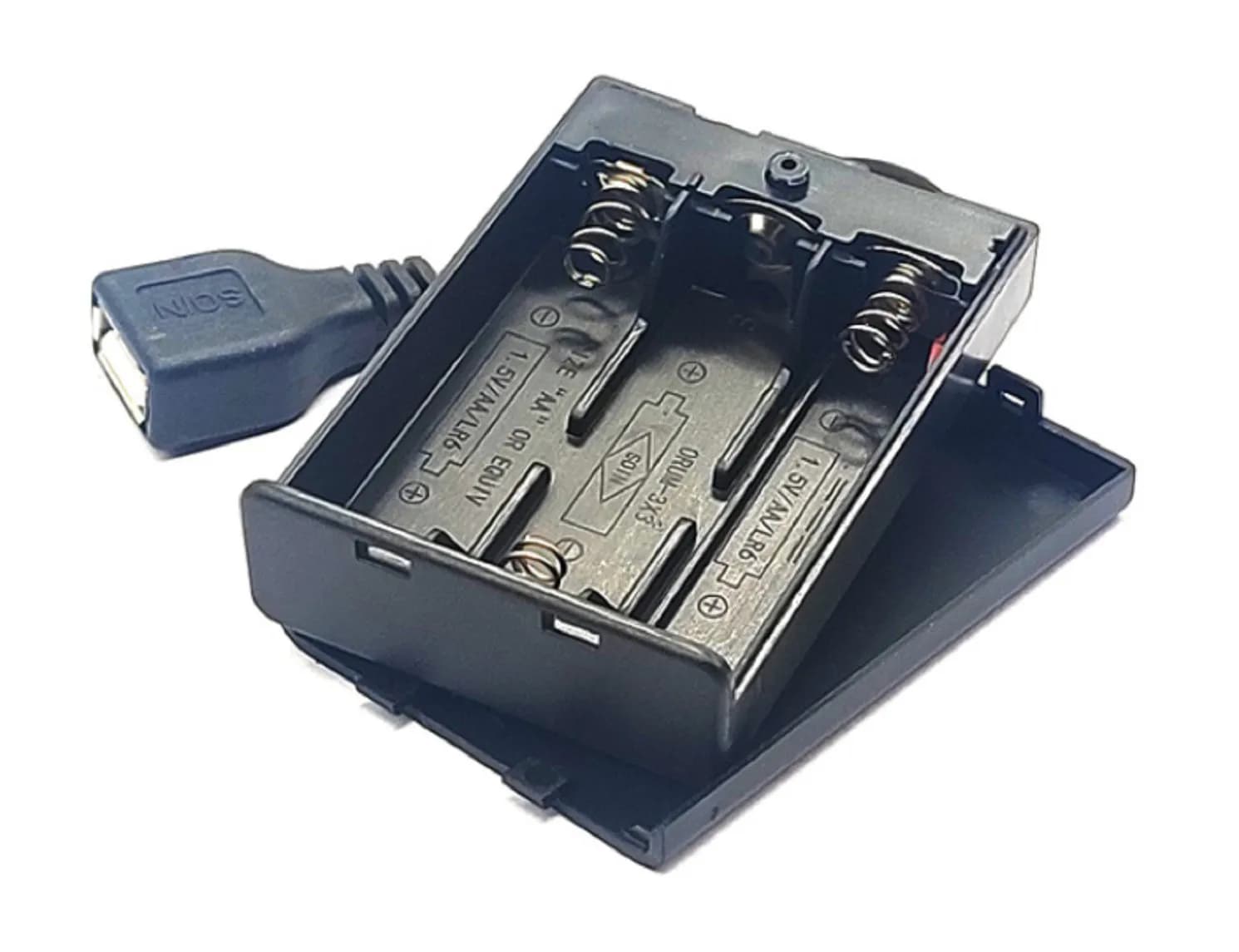 3xAA Battery Holder With USB Power Port