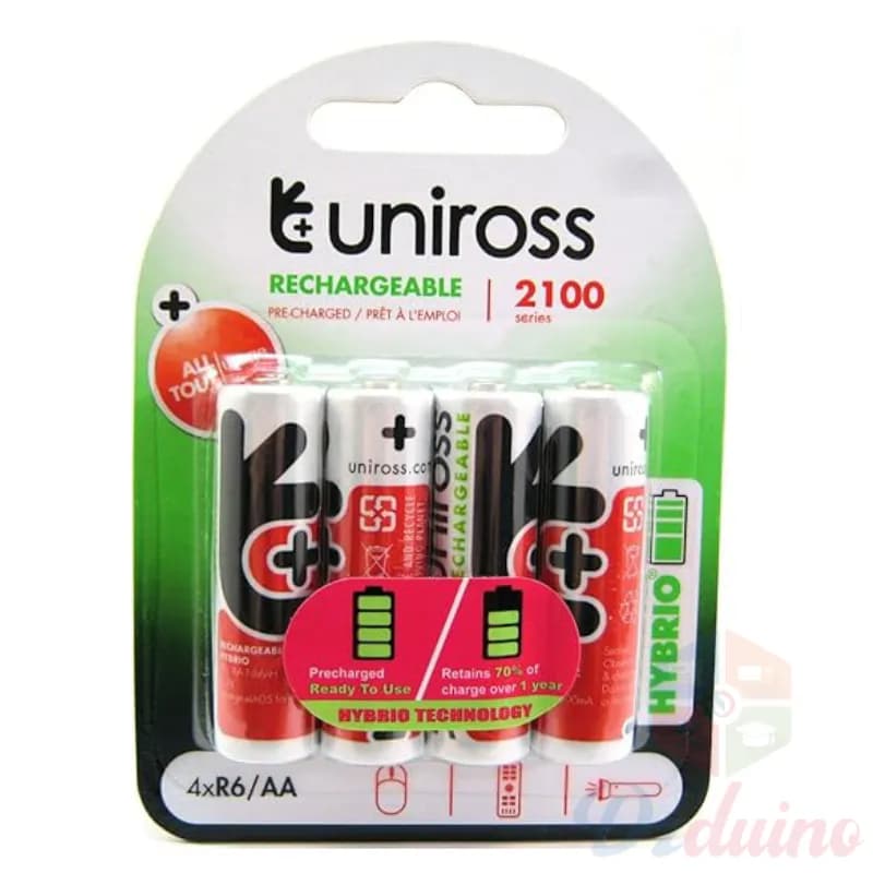 Uniross  Rechargeable batteries 4xR6/AA 2100 series 1.2V