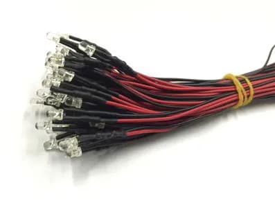 Prewired 5mm 3-12V Warm yellow LEDs with 20cm cable