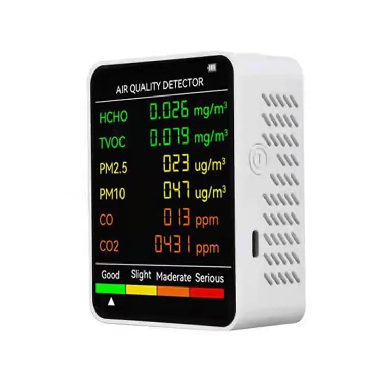 Monitor Portable Temperature Humidity PM2.5 HCHO TVOC CO2 Detector