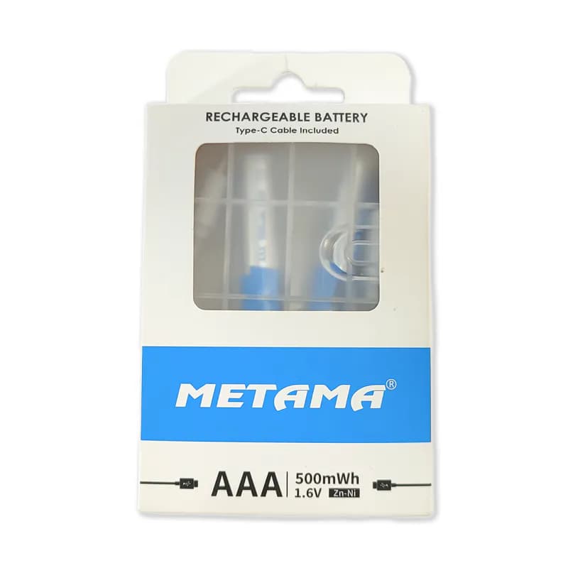 Portable Type C USB Li-ion Rechargeable AAA Battery 1.5V 800mWh