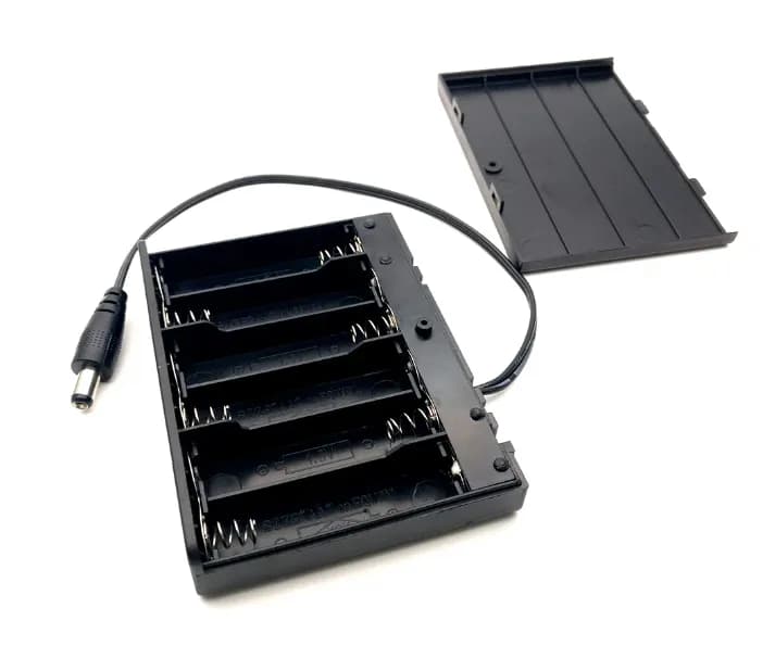6xAA Battery Holder With Switch and DC connector