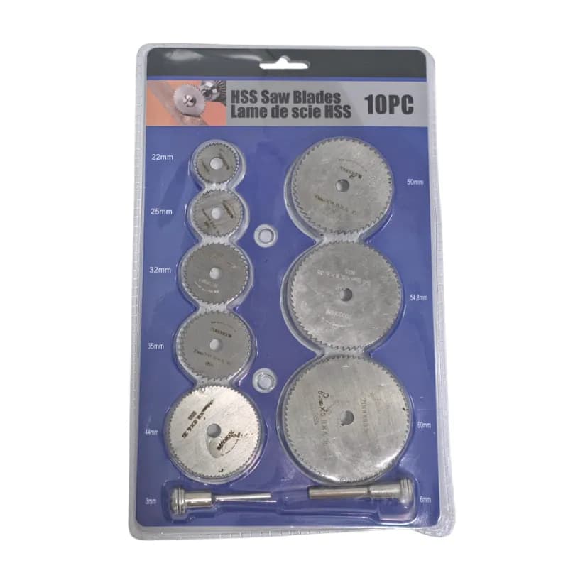 HSS CUTTING SAW BLADE SET FOR ROTARY TOOL – 10 PCS