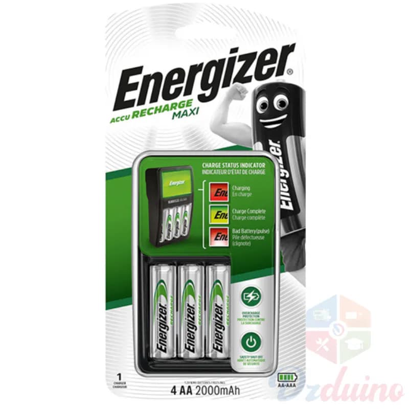 ENERGIZER ACCU CHARGER MAXI RECHARGE + 4AA 2000MAH BATTERIES