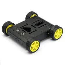 4WD Chassis Aluminum Mobile Robot Platform For Robot Arduino Raspberry Pi *Black*