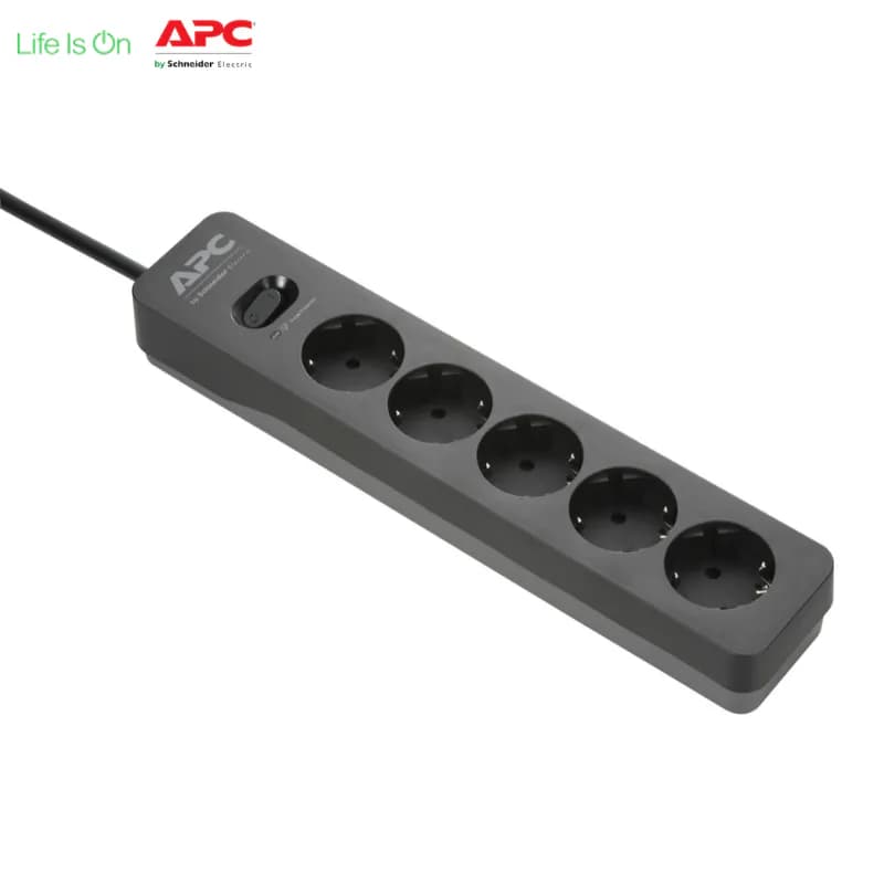 APC PME5B-GR SurgeArrest Essential – 5-Way Surge Protected Power Strip