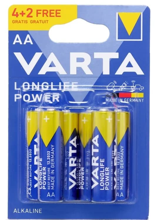 Varta Alkaline Battery AA LR6 4+2pcs 1PACK