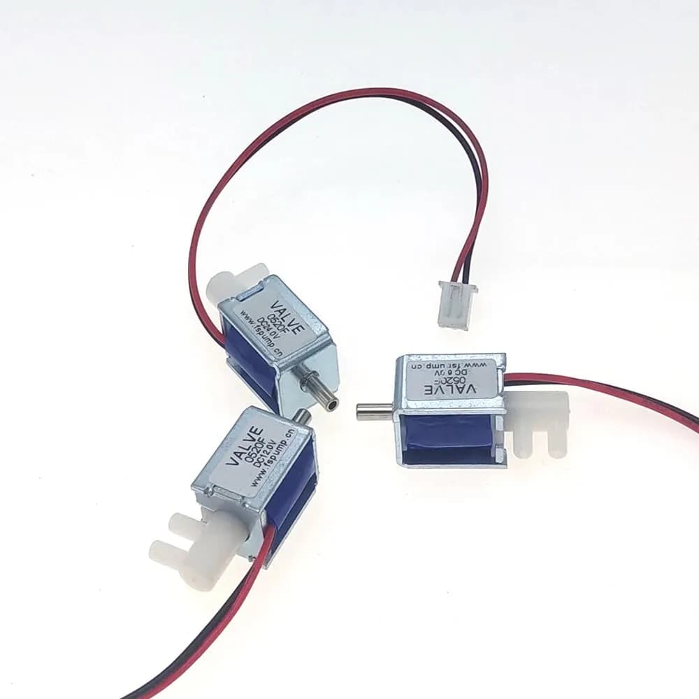 3-Way Electric Micro Solenoid Valve with 12VDC 3W Jack Connector