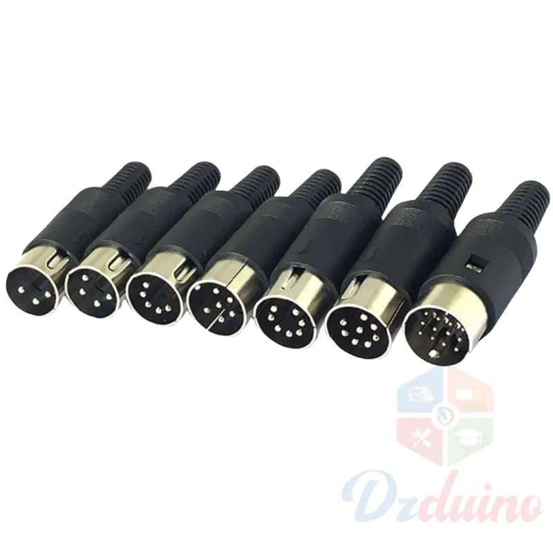 Panel Mount Male Jack DIN Adapter MIDI Cable Connector 