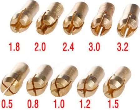 10pcs Brass Collet Mini Drill Chuck 0.5-3.2mm