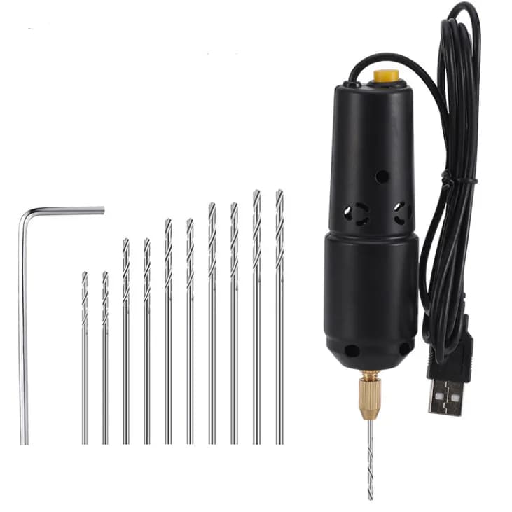 360 Type Black USB Mini Electric Drill set