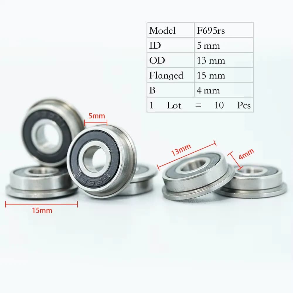  F695-2RS Bearing Flanged  5*13*4 mm  