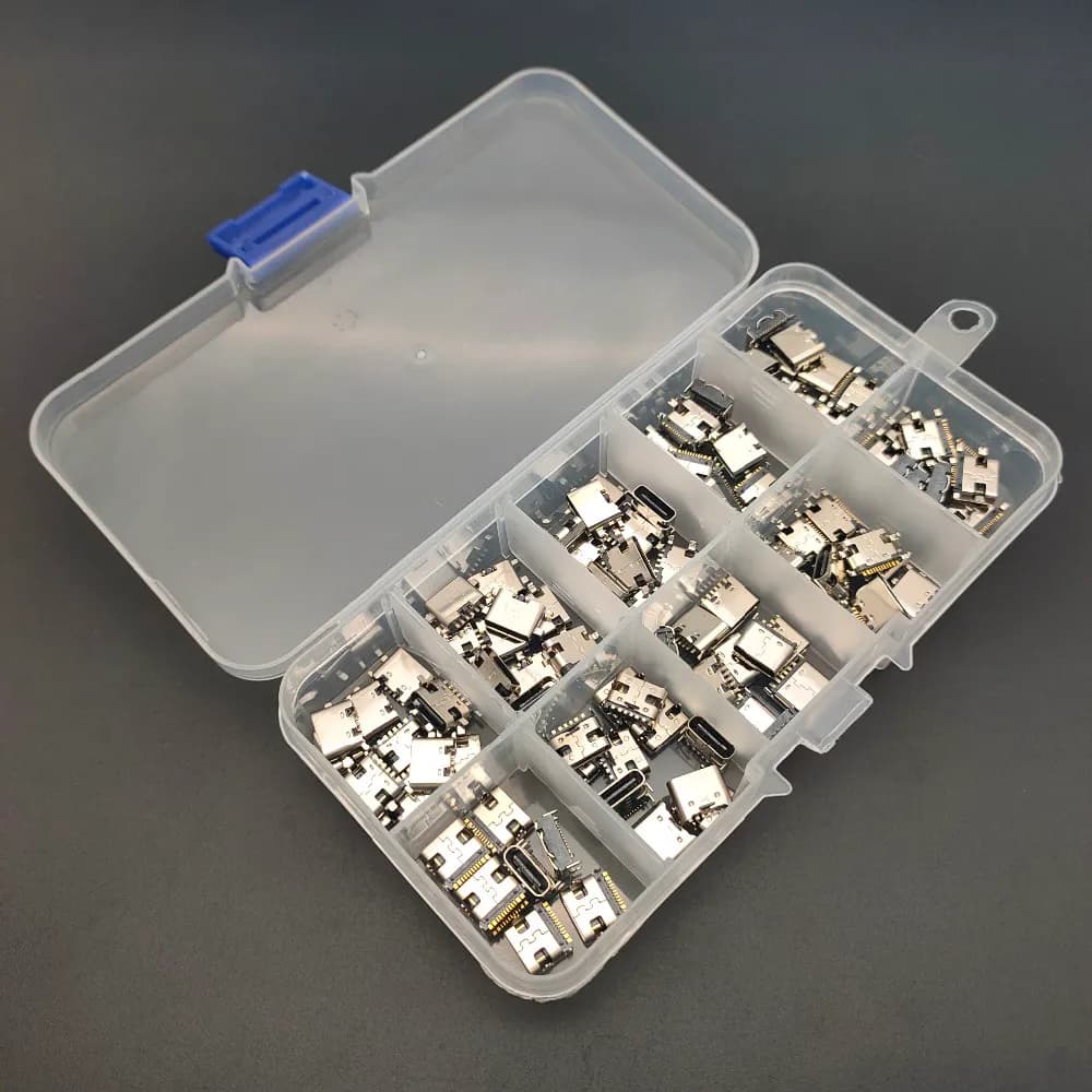 100Pcs 10 types Type-C Usb  Connector Kit