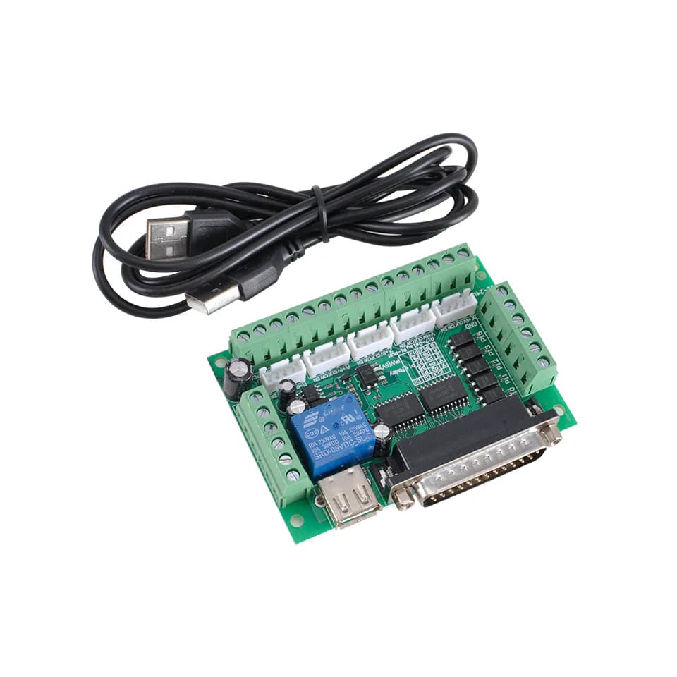 MACH3 - 5 Axis Interface Board With DB25 Parallel cable