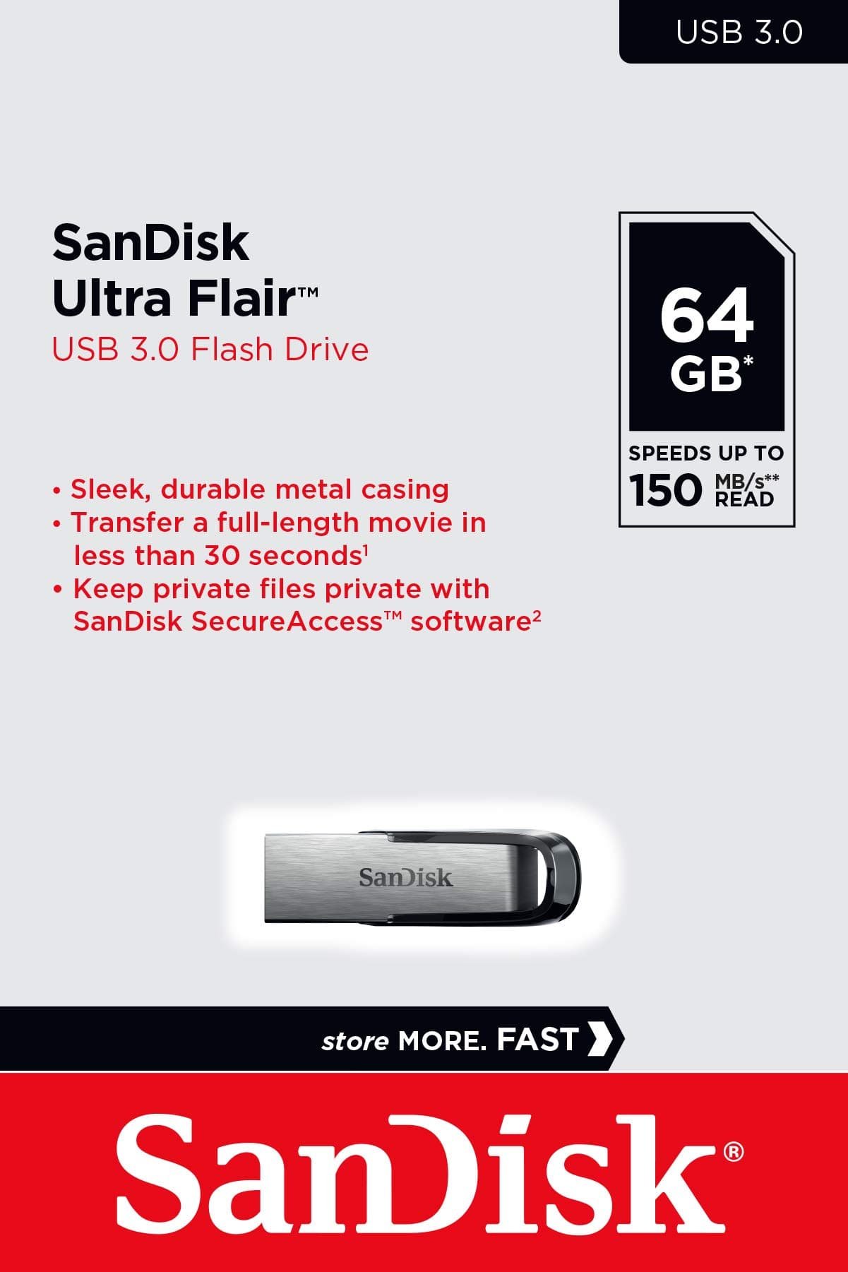 FLASH DRIVE SanDisk Ultra Flair 64GB – USB 3.0 — image 1