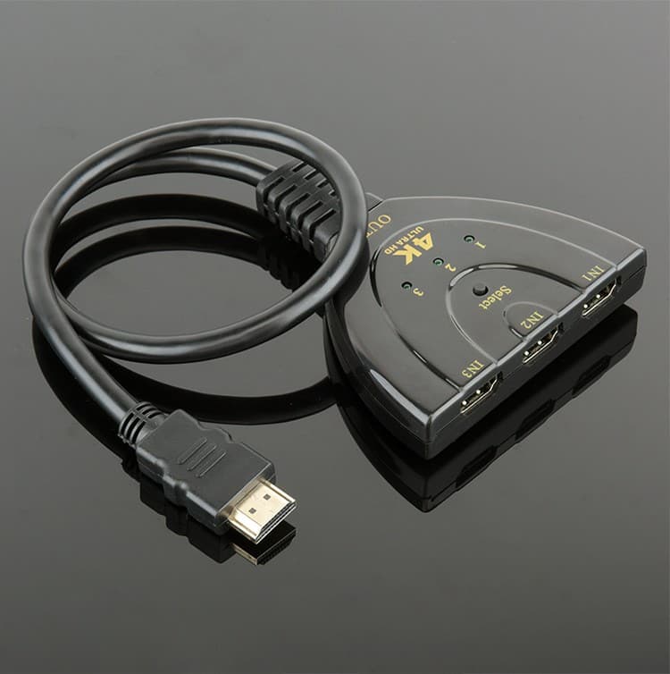 3 Port HDMI Splitter 4K*2K HD TV Adapter Cable 3 IN 1 Out — image 1