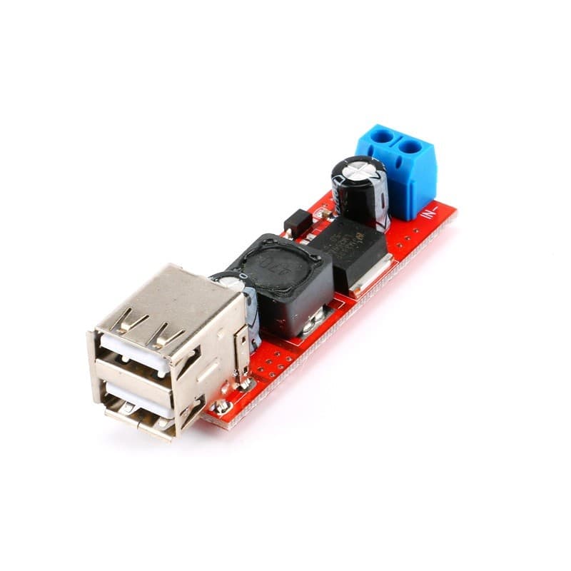 Dual USB Output 9V / 12V / 24V / 36V to 5V DC-DC Step-Down Module 3A Buck Regulator — image 1