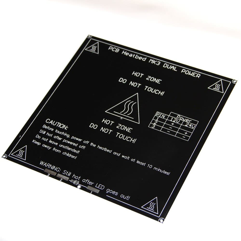12v/24v 250*250*3mm Heatbed MK3 aluminum  — image 1