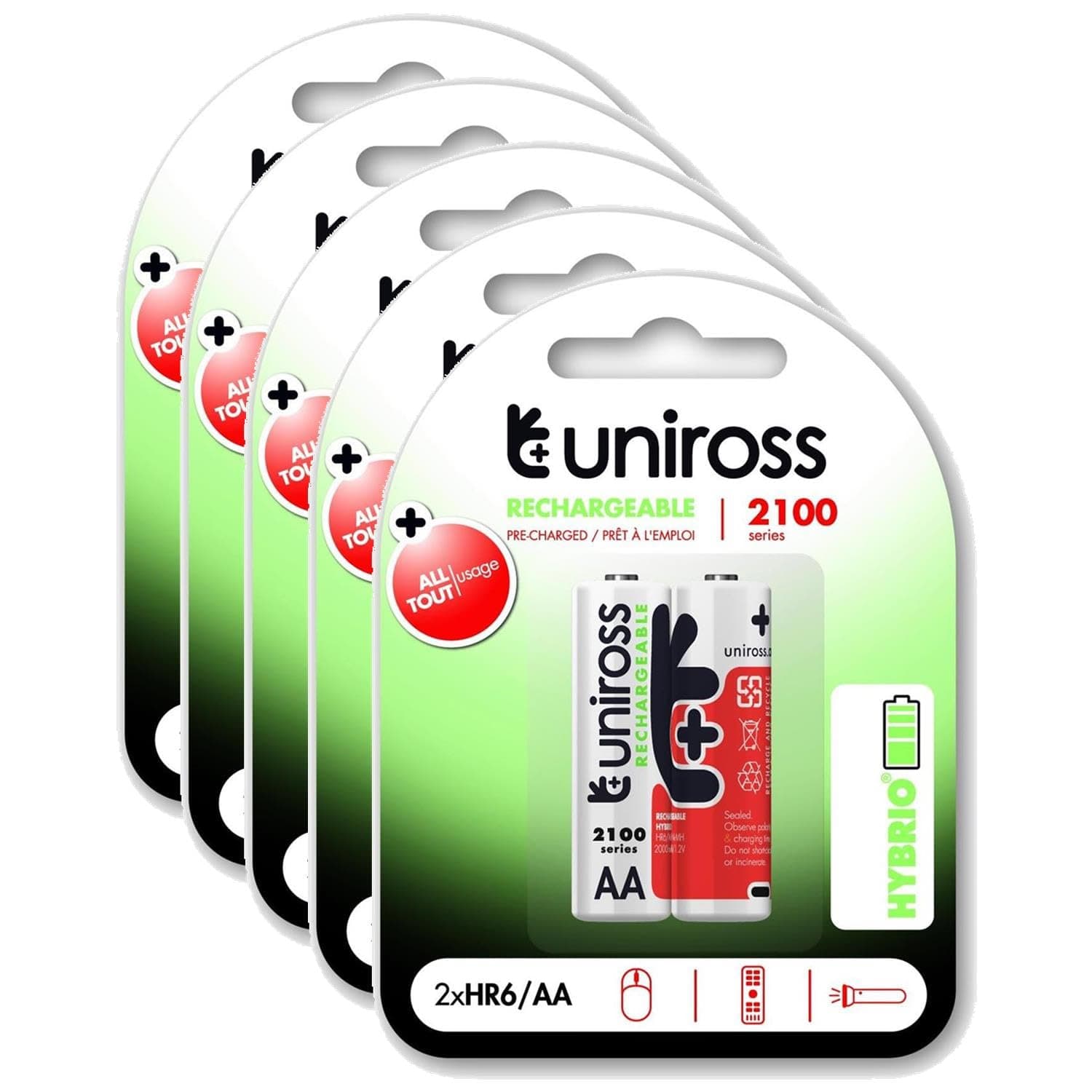 Uniross  Rechargeable batteries 2XHR6/AA 1.2V 2100 — image 1