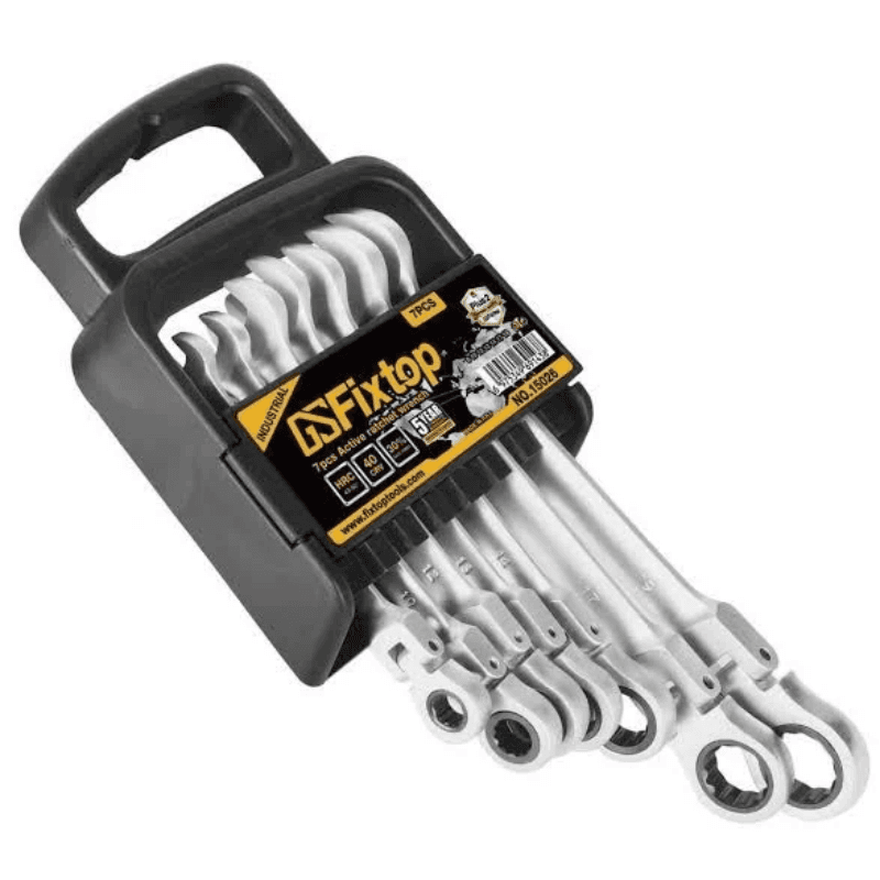 FIXTOP 15026 – 7-Piece Combination Ratcheting Wrench Set (8–19 mm) — image 1