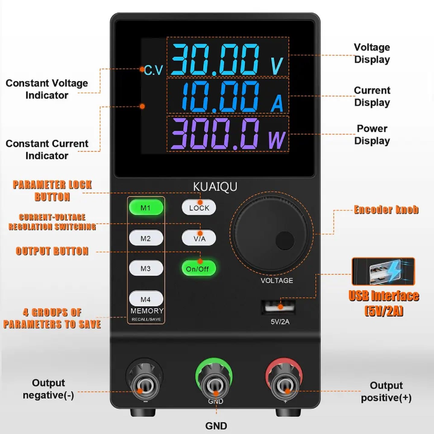 SPPS605D-232 60V 5A Programmable Switching DC Power supply — image 1