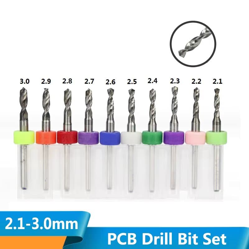 10pcs/set  2.1mm-3.0mm PCB mini drill set  — image 1
