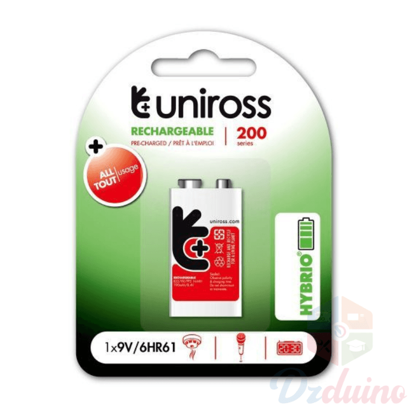 Uniross Uniross 9V Pp3 200Mah Hybrio Pre-Charged Rechargeable Battery — image 1