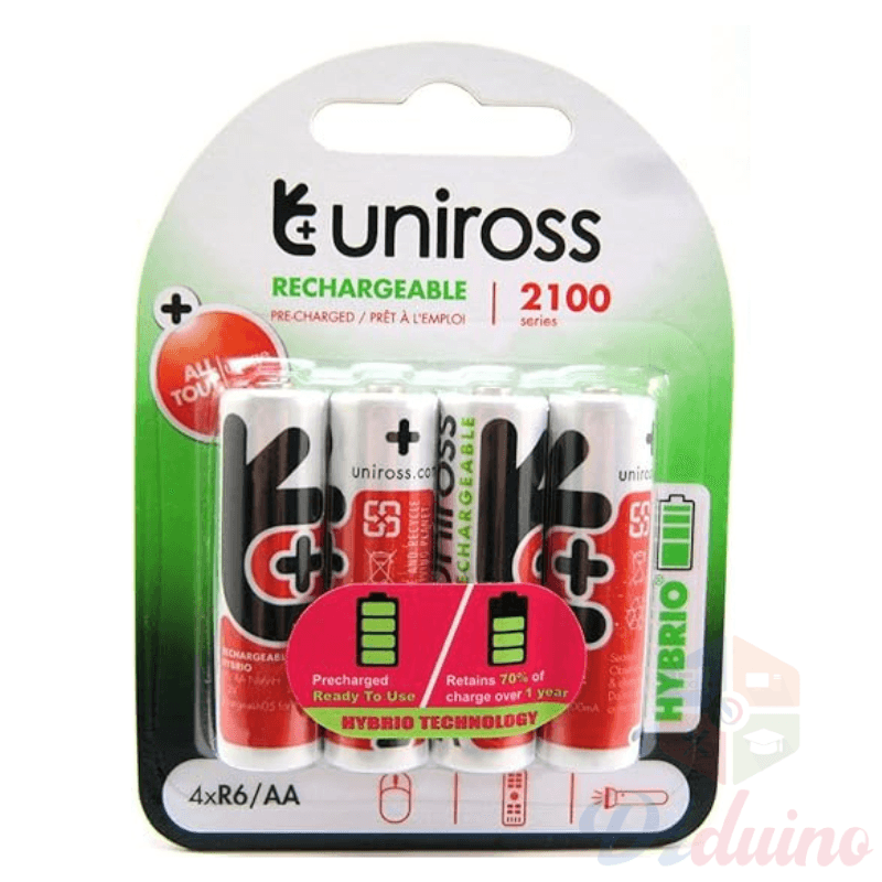 Uniross  Rechargeable batteries 4xR6/AA 2100 series 1.2V — image 1