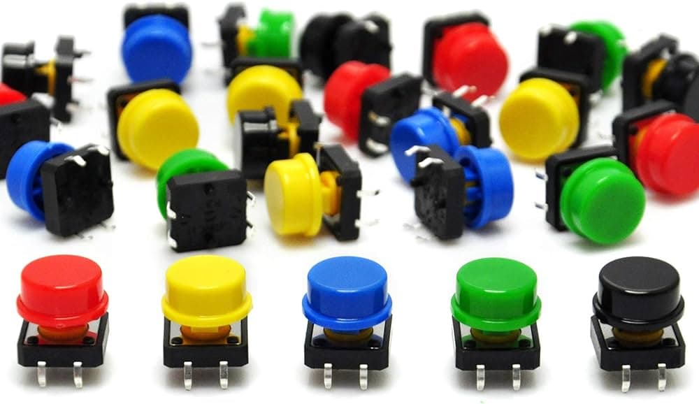 12x12x7.3 mm Push Button Momentary with Cap — image 1