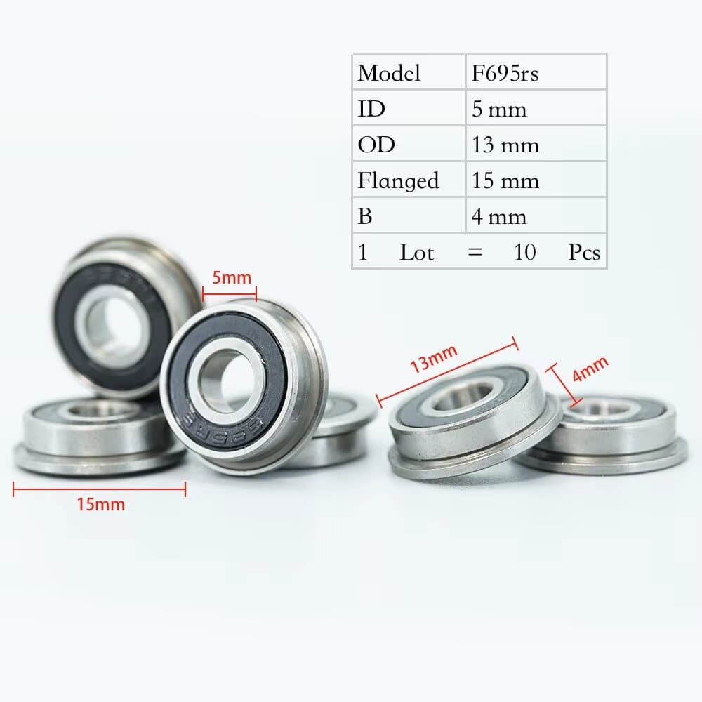  F695-2RS Bearing Flanged  5*13*4 mm   — image 1