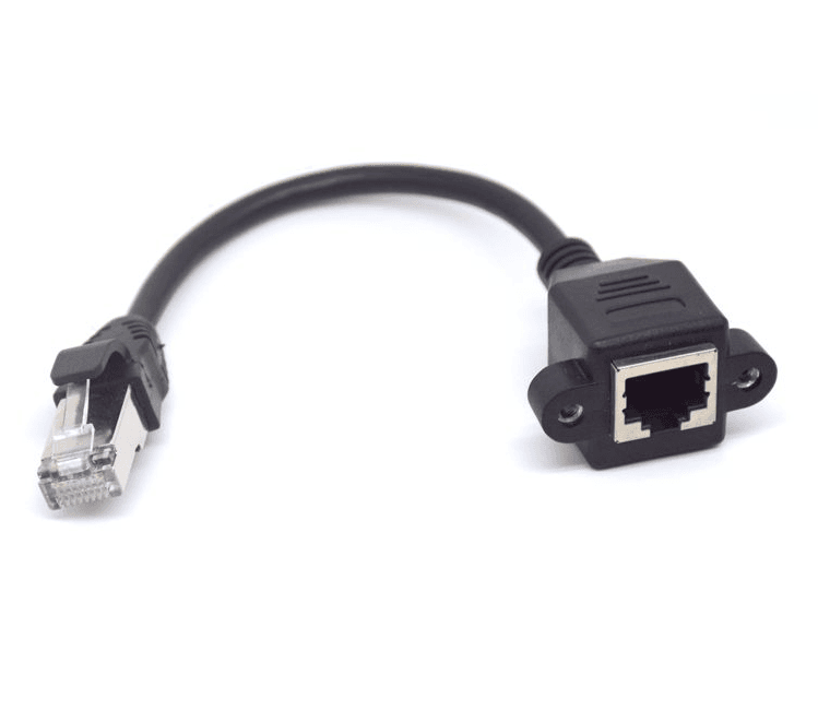 RJ45 Male to Female Screw Extension Cable 30cm — image 1
