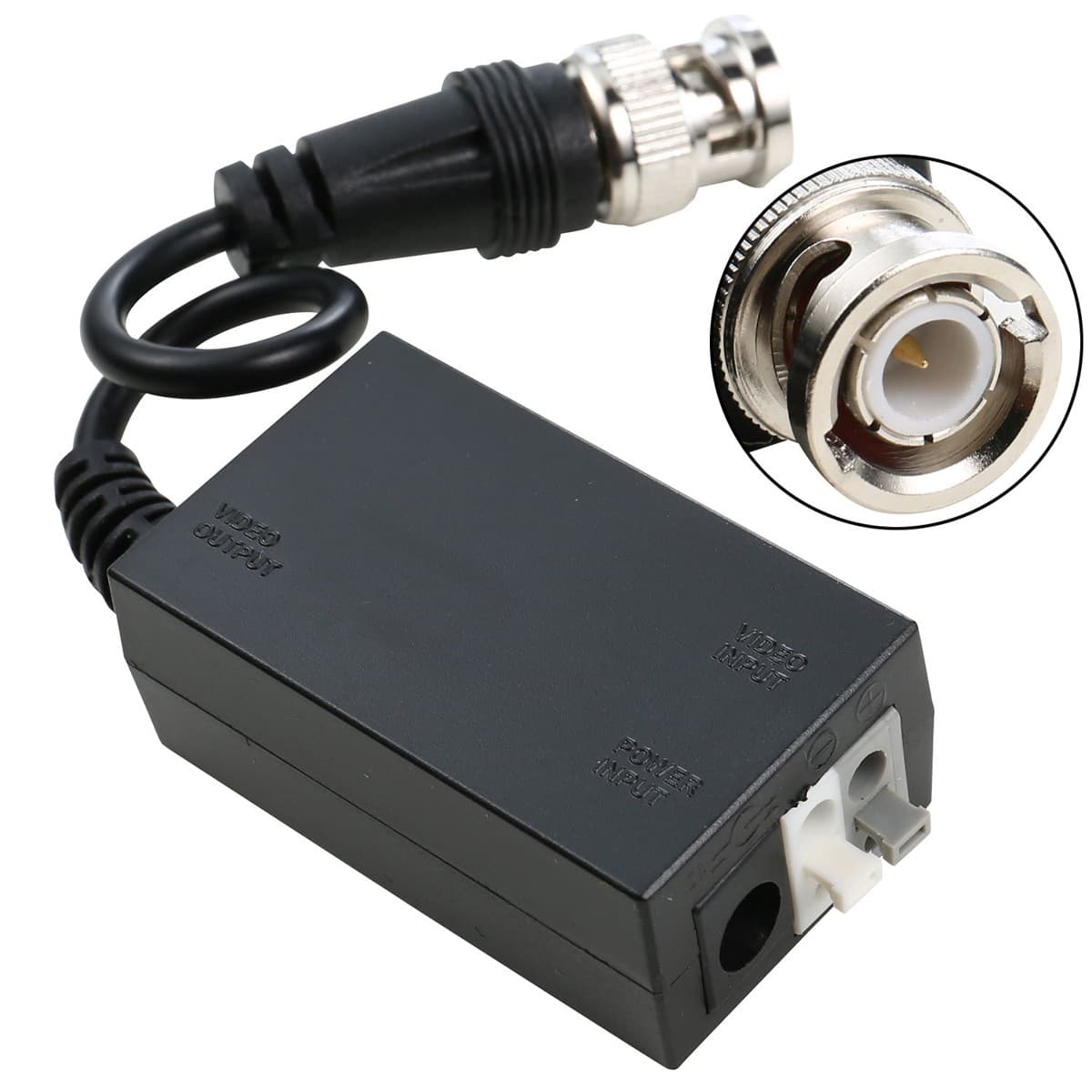 DC12V 1-CH Active UTP Video Receiver Balun BNC Male — image 1