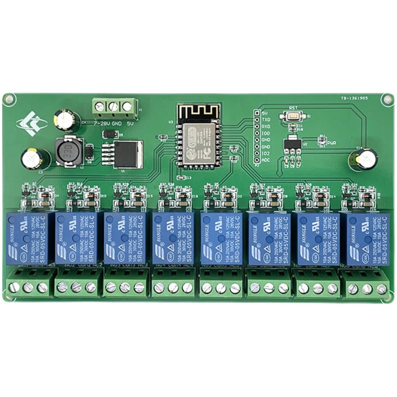 ESP8266 WIFI 8 channel relay module 5V/7-28V — image 1
