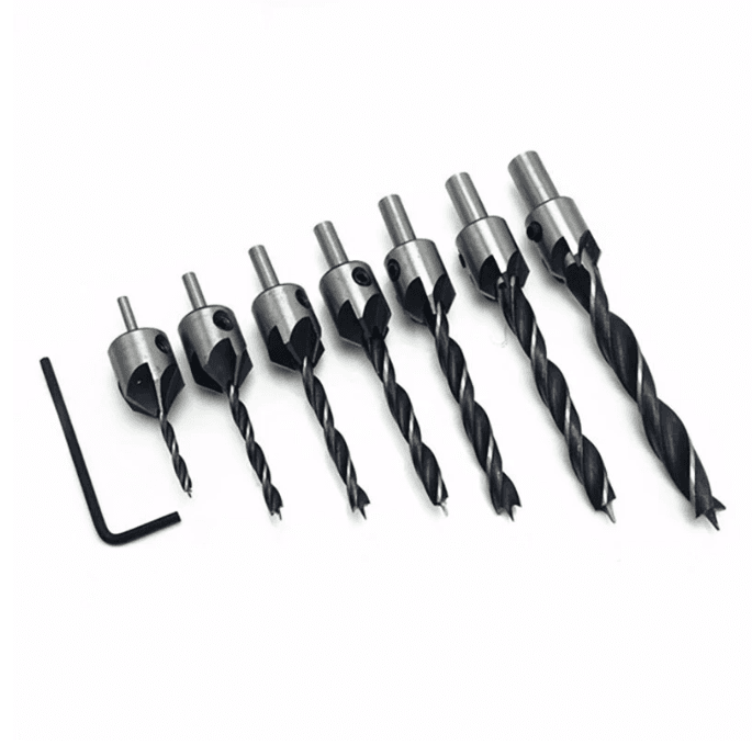 7pcs 3-10mm Countersink Drill Bit Set Woodworking — image 1