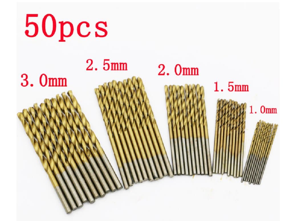  HSS High Speed Steel Drill Bits  1/1.5/2/2.5/3mm ( each 10pcs , total 50pcs) — image 1