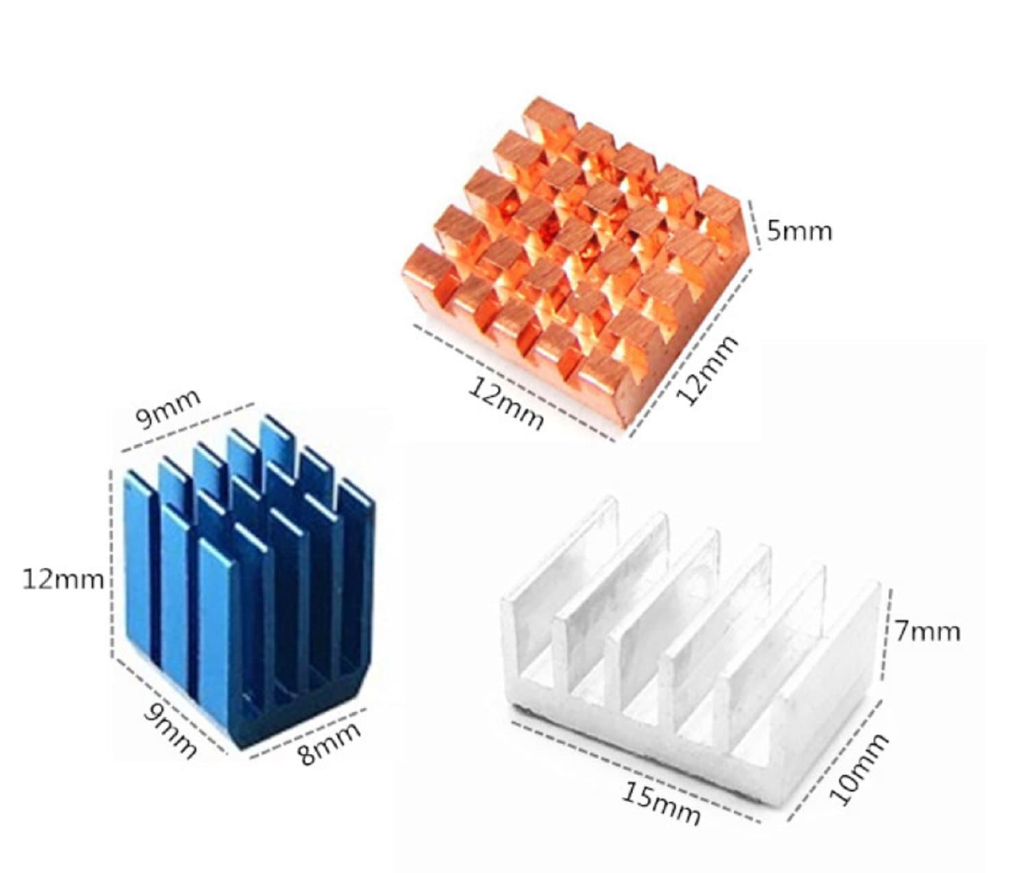 3pcs Adhesive Aluminum Heat Sink set For Raspberry Pi 4 — image 1