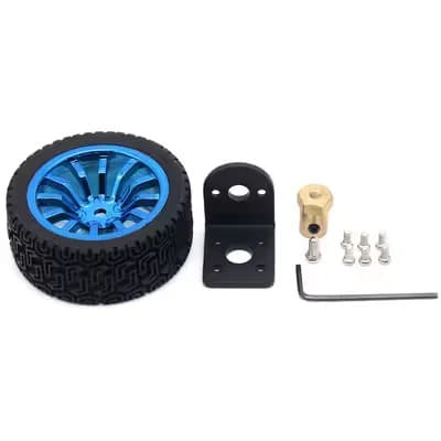 65mm Robot Tire Wheel With 4mm Connector and 25GA Motor Mounting Bracket — image 1
