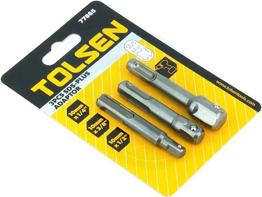3pcs 1/4 3/8 1/2 SDS Plus Socket Driver Set Drills Drill Bit Adaptor — image 1