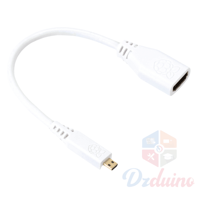 Raspberry Pi Micro HDMI To Standard HDMI Adapter, White — image 1