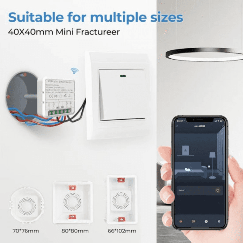Mini wifi receiver module 3 gang with neutral 10A compatible with Tuya and Alexa — image 1